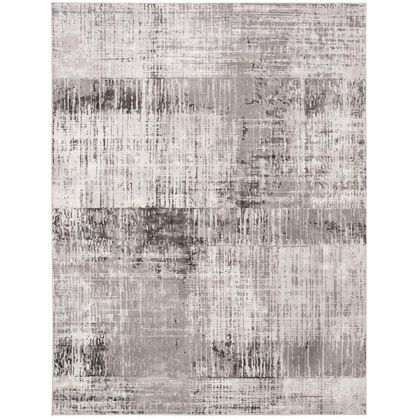 Craft Gray/Dark Gray 11 ft. x 14 ft. Plaid Abstract Area Rug