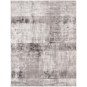 Craft Gray/Dark Gray 12 ft. x 15 ft. Plaid Abstract Area Rug