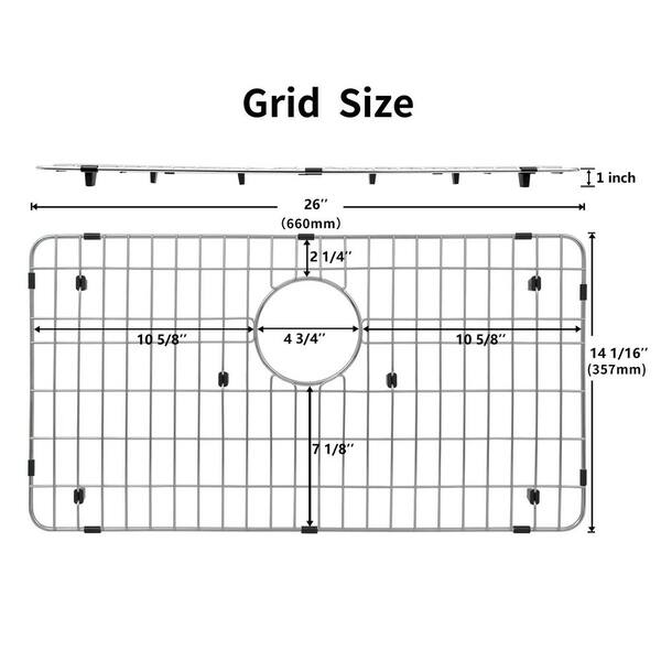 Stainless Steel Sink Grid and Protectors for Bottom of Kitchen Sink?26 x 14 Inches with Rear Stainless Steel Sink Grid and Protectors for Bottom of Kitchen Sink?26 x 14 Inches with Rear
