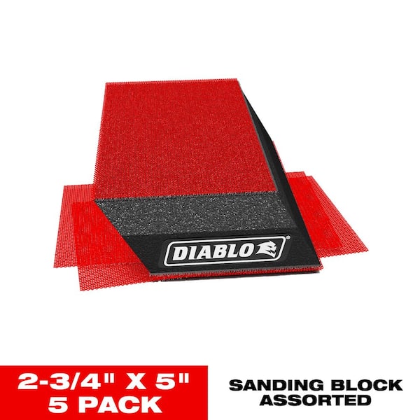 DIABLO 2-3/4 in. x 5 in. Reusable Angled Hand Sanding Block w/ SandNET Sanding Sheets