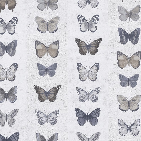 Patton Jewel Butterflies Stripe Vinyl Strippable Roll (Covers 55 sq. ft.)