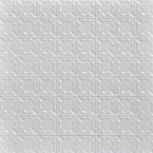 Chain Mail White 2 ft. x 2 ft. Decorative Lay-in Tin Ceiling Tile (24 sq. ft./case)