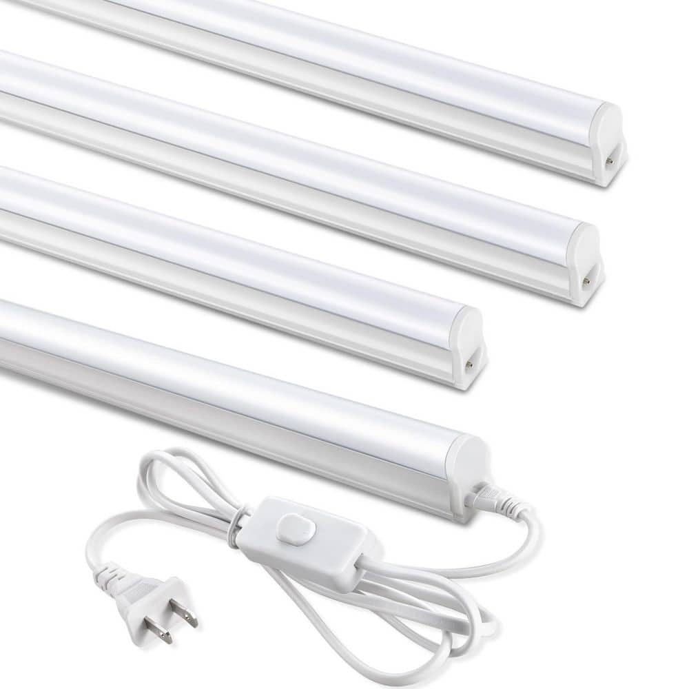 4-Pack 4 ft. 20-Watt T5 LED White Shop Light, 6500K, 2300LM Super Bright White, Corded Electric with ON/Off Switch price history on PriceWatchPro