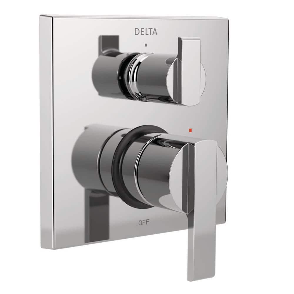 Chrome Modern Wall-Mounted Shower Diverter Trim Kit