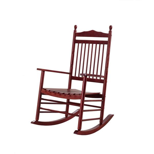 BplusZ Red Wood Outdoor Rocking Chair Porch Patio Rocker Indoor