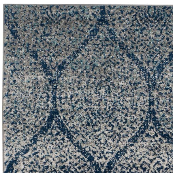 Silver Navy 10/' x 14/' Safavieh Madison Collection MAD604G Glam Ogee Trellis Distressed Non-Shedding Stain Resistant Living Room Bedroom Area Rug