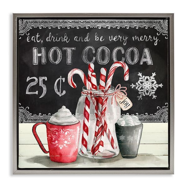 Stupell Industries Cocoa and Candy Canes by Carol Robinson 1 Piece Floater Frame Graphic Print Food Poster Art Print 18 in. x 18 in.
