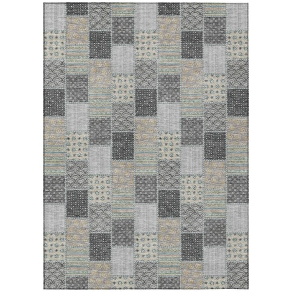 Chantille Machine Washable Indoor/Outdoor Abstract ACN2923 Gray 10 ft. x 14 ft. Area Rug