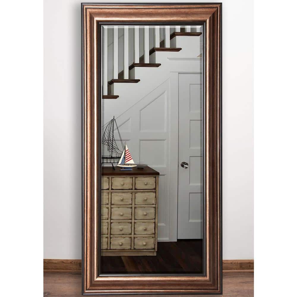 Oversized Black/Copper Wood Classic Mirror (65.5 in. H X 32 in. W)
