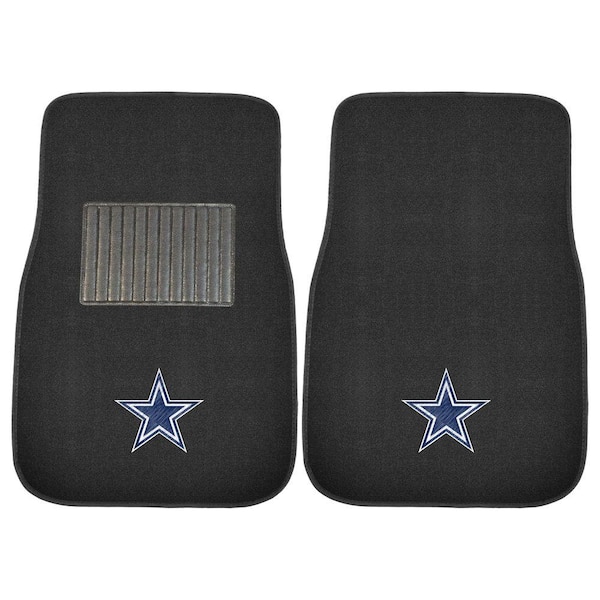 FANMATS NFL Dallas Cowboys 2-Piece 17 in. x 25.5 in. Carpet Embroidered Car Mat