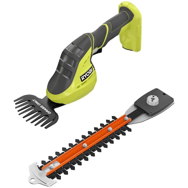 RYOBI ONE 18V Cordless Grass Shear and Shrubber Trimmer Tool Only P2908BTL The Home Depot