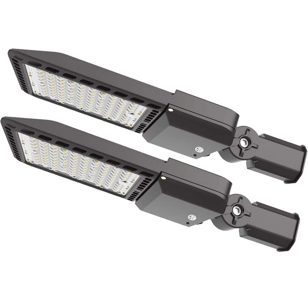 Outdoor Integrated LED Bronze 300-Watt Slip Fitter Parking Lot Area Flood Light 5000K 39000 Lumens Photocell (2-Pack) price history on PriceWatchPro
