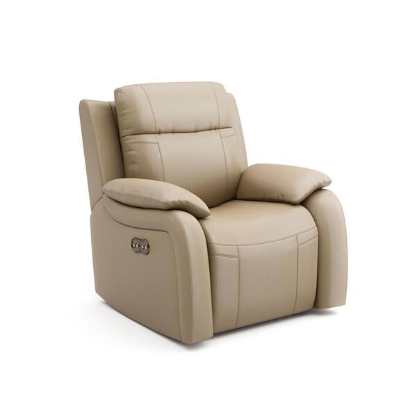 Furniture of America Grants Light Brown Leather Power Recliner and 