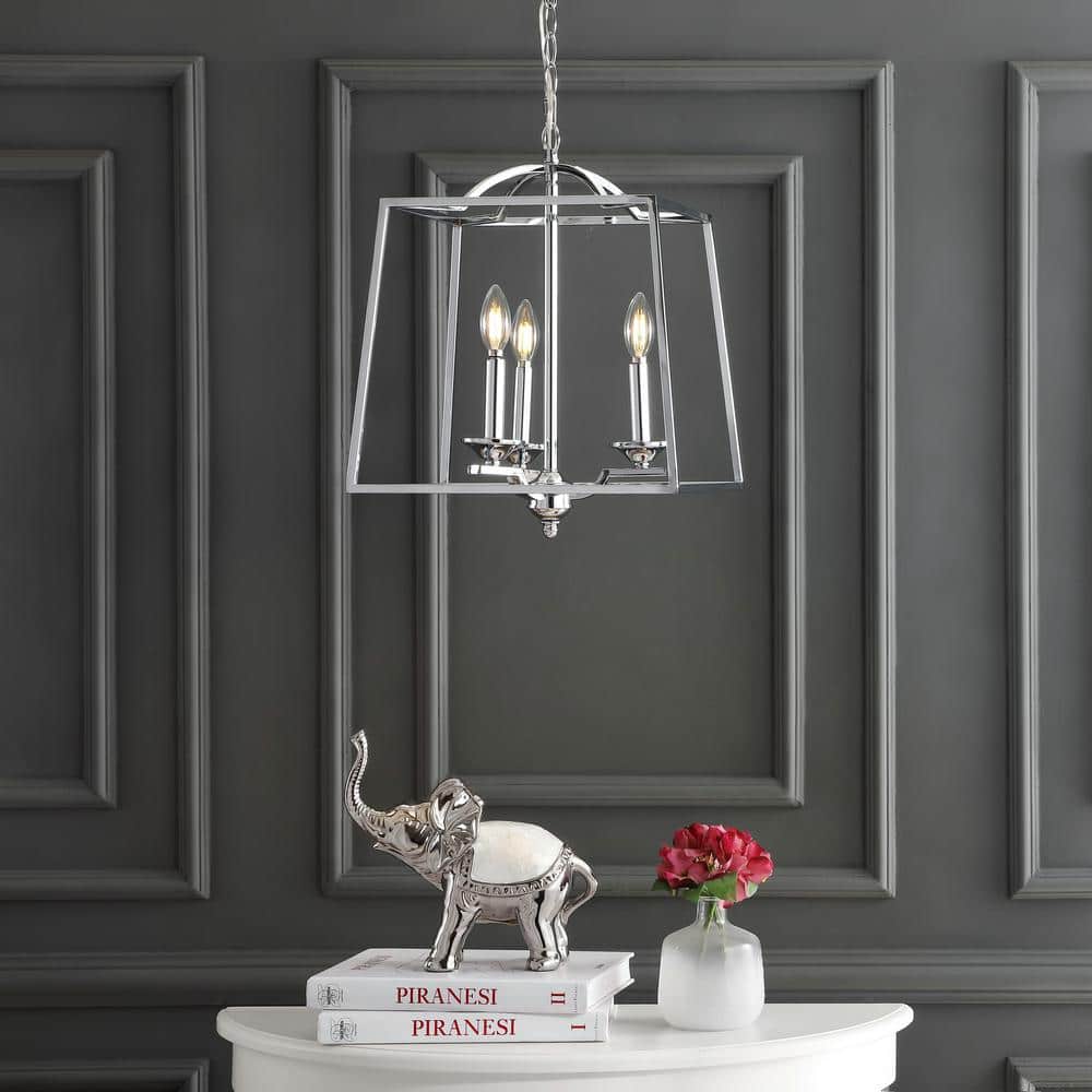 Chrome 14.5" 3-Light LED Pendant with Drum Shade