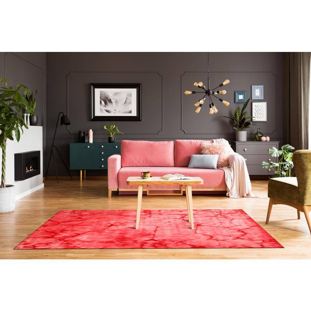 Handmade Wool Pink 9 ft. x 12 ft. Contemporary Abstract Dip Dyed Area Rug price history on PriceWatchPro