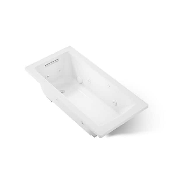 Archer 60 in. Acrylic Rectangular Drop-in Whirlpool Bathtub in White