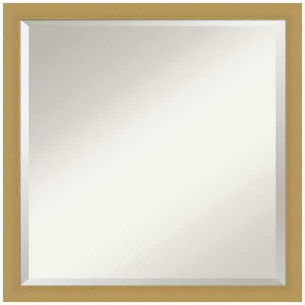 Amanti Art Grace 22 in. x 22 in. Modern Square Framed Brushed Gold Narrow Bathroom Vanity Mirror