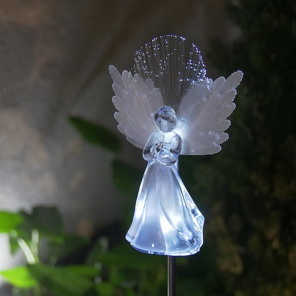 Solar Powered Angel with Star Yard Garden Stake Color Changing LED Light 