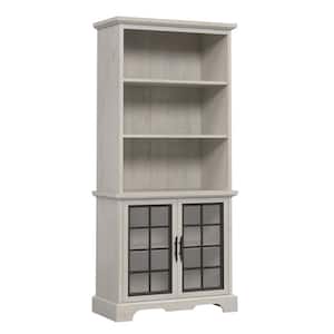 Carolina Grove 32.953 in. Wide Winter Oak 5-Shelf Standard Bookcase with Framed Glass Doors