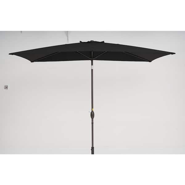 Unbranded 10 ft. Market Patio Umbrella in Black Middle