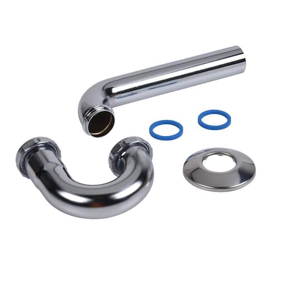 1-1/4 in. 20-Gauge Chrome-Plated Brass Sink Drain P-Trap