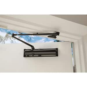 Heavy-Duty All-in-1 Matte Black Commercial Door Closer with Flex Plate