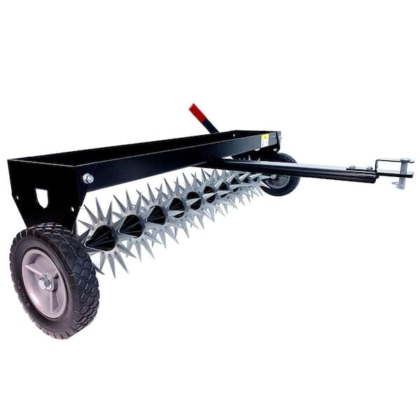 40 in. Pull-Behind Spike Aerator with Transport Wheels for Lawn Tractors and Zero-Turn Mowers