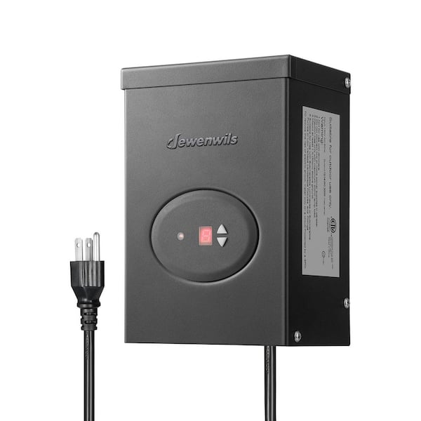 DEWENWILS Low Voltage 300-Watt Metal Landscape Lighting Transformer with Dusk to Dawn Sensor and Timer