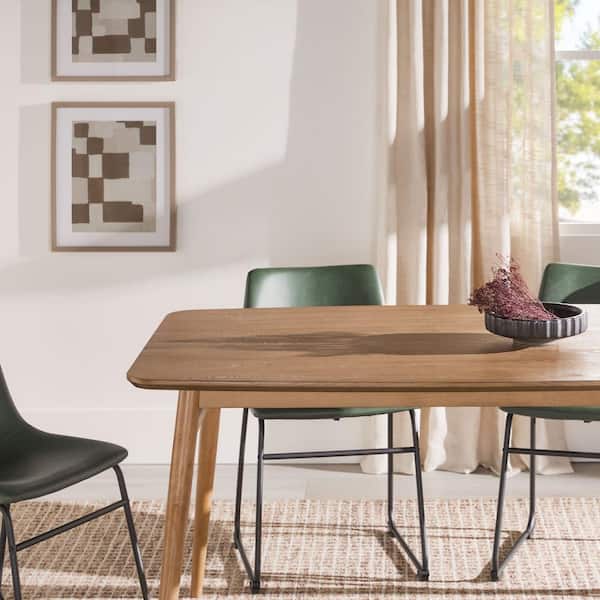 Mid-Century English Ash Wood 59 in. 4 Leg Dining Table, Seat 6