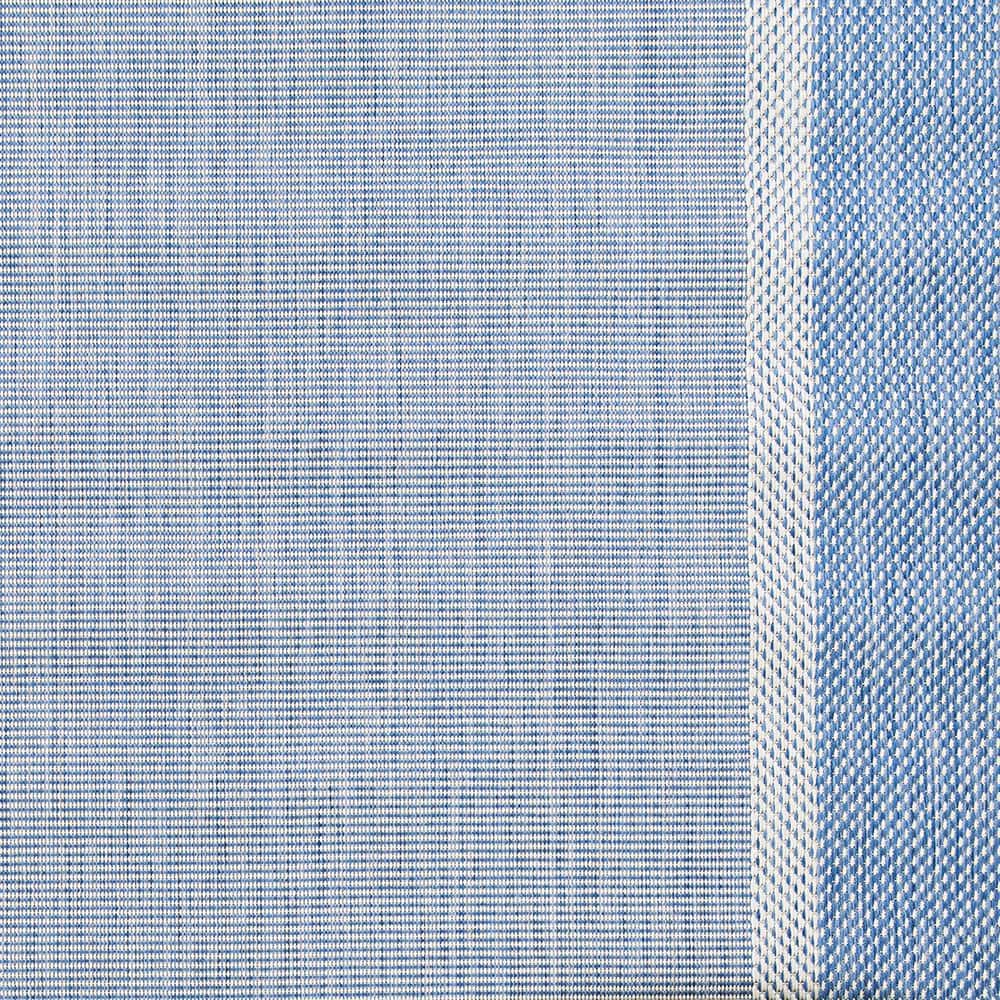 Couristan Recife Stria Texture Square Indoor/Outdoor Rug, Champagne-Blue, 7'6"