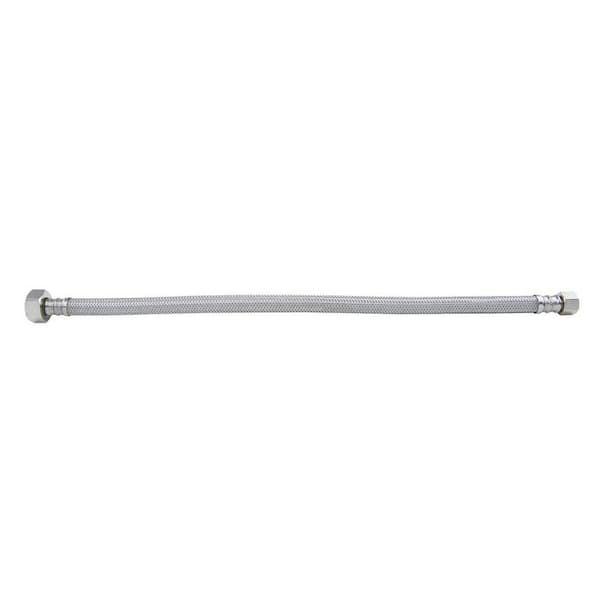 Plumbshop 3/8 in. Flare x 1/2 in. FIP x 16 in. Braided Stainless Steel Faucet Supply Line