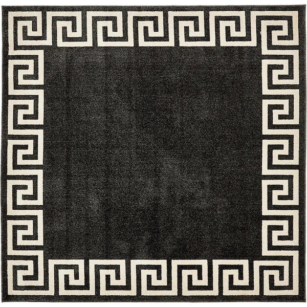 Unique Loom Athens Modern Charcoal 8' 0 x 8' 0 Square Rug