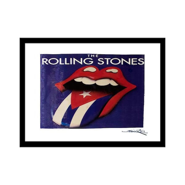 VENICE BEACH Collections The Rolling Stones Iconic Tongue Vintage by Fairchild Paris 1-Piece Framed Graphic Print Abstract 18 in. x 14 in.