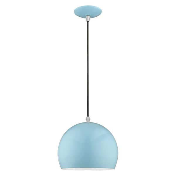 AVIANCE LIGHTING Branbury 1-Light Shiny Baby Blue Globe Pendant