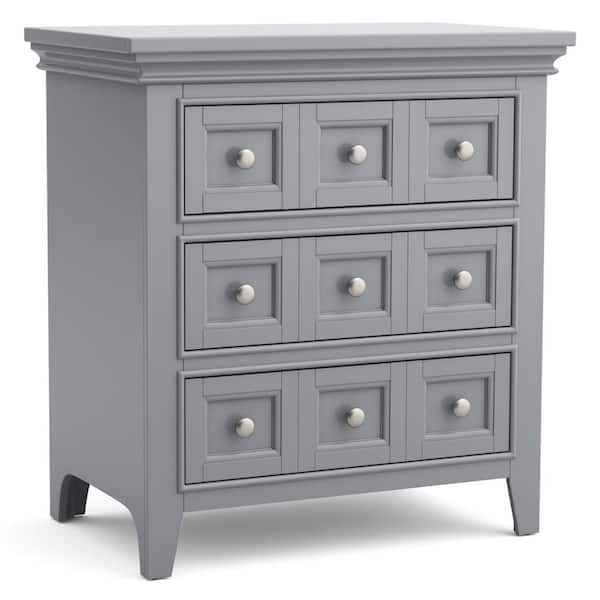Furniture of America Ranchero 3-Drawer Gray Nightstand (28 in. H x