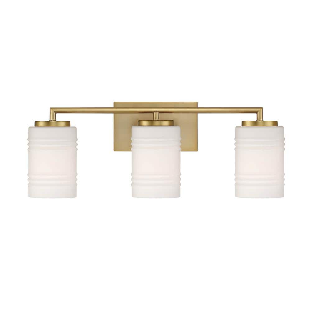 Leavenworth Brushed Gold 23.5" Outdoor Vanity Light with Etched Opal Glass