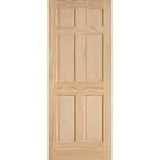 32 in. x 80 in. Unfinished Smooth 6-Panel Solid Core Pine Interior Door Slab