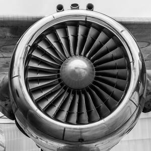 Aero Plane Frameless Black and White Natural Photography Wall Art 30 in. x 30 in.