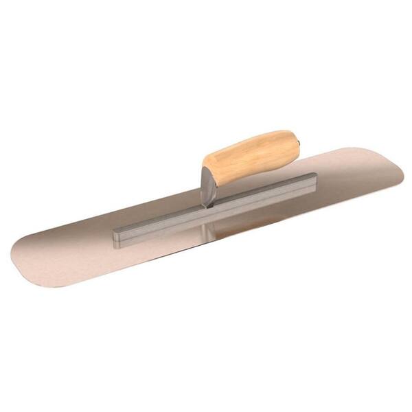 Bon Tool 20 in. x 5 in. Short Round Corner Stainless Steel Finishing Trowel