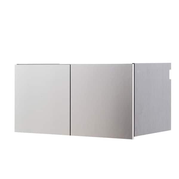 Klair Living Nova Series Wood Wall Mounted Garage Cabinet in Metallic Gray (32 in W x 16 in. H x 16 in D)