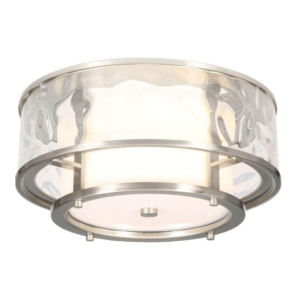 Bay Court Collection 2-Light Brushed Nickel Outdoor Flushmount Light price history on PriceWatchPro