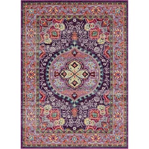 Paloma Payson Purple 7 ft. 10 in. x 9 ft. 10 in. Bohemian Oriental Persian Area Rug