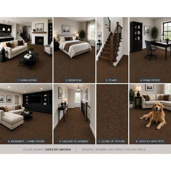 TrafficMaster Viking - Tapestry - Brown 12 ft. Wide x Cut to