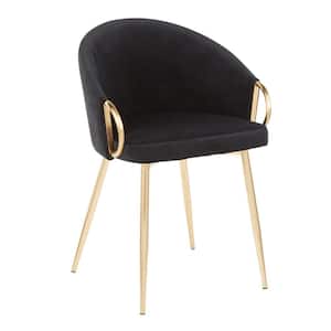Claire Black Velvet and Gold Dining Chair