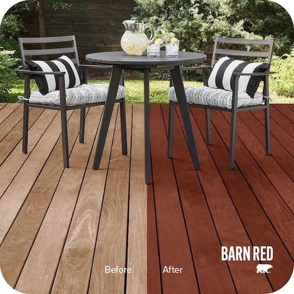 1 gal. #ST-112 Barn Red Semi-Transparent Waterproofing Exterior Wood Stain