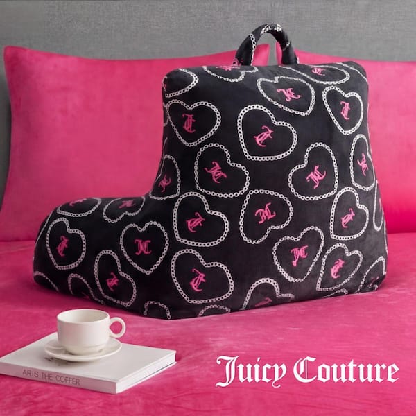 JUICY COUTURE Chainlink Heart Onyx Black Graphic Plush Polyester