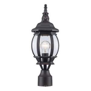 Parsons 1-Light Rust Outdoor Lamp Post Light Fixture with Clear Glass