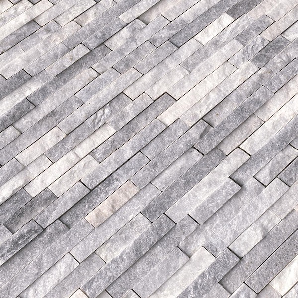 MSI - Alaska Gray Split Face 12 in. x 12 in. x 10 mm Textured Marble Mosaic Tile (10 sq. ft./case)