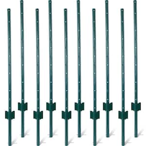 48 in. H Heavy Duty Metal Garden Fence with U-Channel, 10-Pack, Green