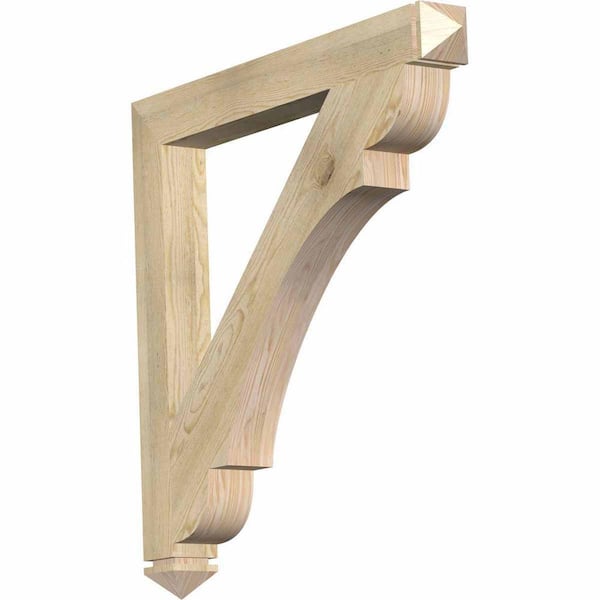 Ekena Millwork 4 in. x 38 in. x 38 in. Douglas Fir Olympic Arts and Crafts Rough Sawn Bracket